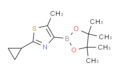 CAS No. 2223033-43-8, 2-cyclopropyl-5-methyl-4-(4,4,5,5-tetramethyl-1,3,2-dioxaborolan-2-yl)-thiazole