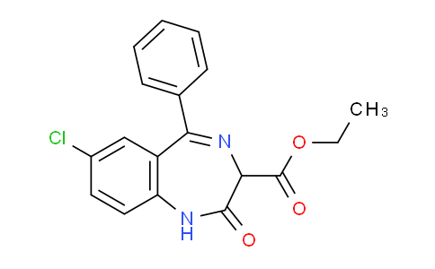 CAS No. 5606-55-3, Ethyl 7-chloro-2,3-dihydro-2-oxo-5-phenyl-1H-1,4-benzodiazepine-3-carboxylate