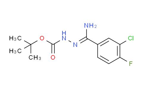 CAS No. 1053655-93-8, tert-Butyl 2-(amino(3-chloro-4-fluorophenyl)methylene)hydrazinecarboxylate