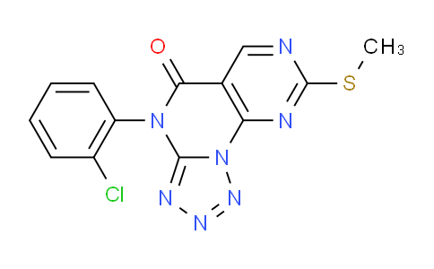 CAS No. 1395026-97-7, 4-(2-Chlorophenyl)-8-(methylthio)pyrimido[5,4-e]tetrazolo[1,5-a]pyrimidin-5(4H)-one