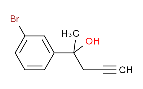 CAS No. 1342144-24-4, 2-(3-Bromophenyl)-4-pentyn-2-ol