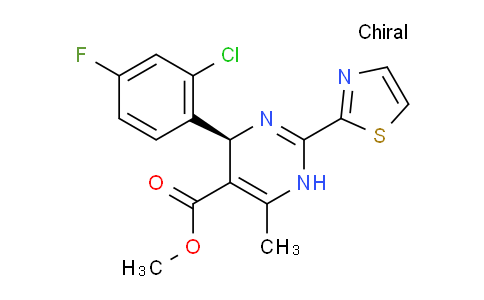 CAS No. 1236208-59-5, Methyl (S)-4-(2-Chloro-4-fluorophenyl)-6-methyl-2-(2-thiazolyl)-1,4-dihydropyrimidine-5-carboxylate