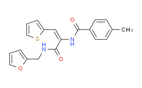 CAS No. 1164466-39-0, N-(3-((Furan-2-ylmethyl)amino)-3-oxo-1-(thiophen-2-yl)prop-1-en-2-yl)-4-methylbenzamide