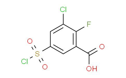 CAS No. 1242339-12-3, 3-Chloro-5-(chlorosulfonyl)-2-fluorobenzoic acid