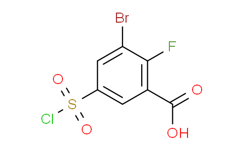 CAS No. 1242339-96-3, 3-Bromo-2-fluoro-5-(chlorosulfonyl)benzoic acid