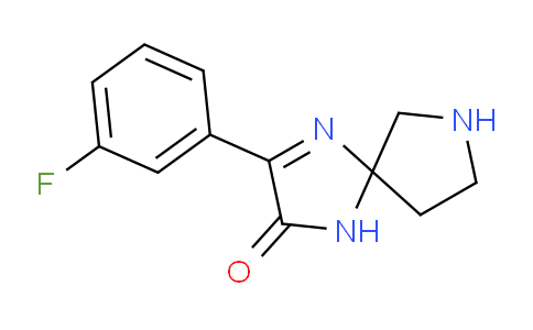 CAS No. 1713462-02-2, 3-(3-Fluorophenyl)-1,4,7-triazaspiro[4.4]non-3-en-2-one