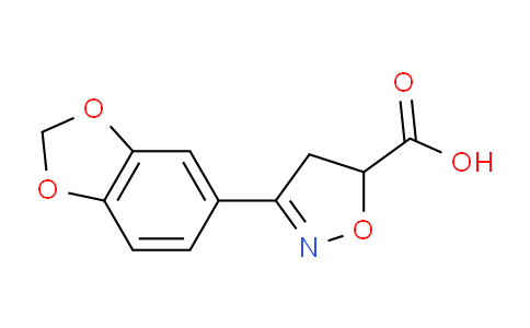 CAS No. 1043605-25-9, 3-(Benzo[d][1,3]dioxol-5-yl)-4,5-dihydroisoxazole-5-carboxylic acid
