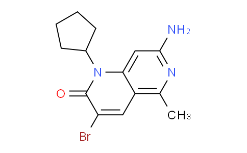 CAS No. 1552300-42-1, 7-Amino-3-bromo-1-cyclopentyl-5-methyl-1,6-naphthyridin-2(1H)-one