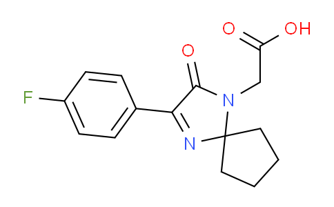 CAS No. 1708080-16-3, 2-(3-(4-Fluorophenyl)-2-oxo-1,4-diazaspiro[4.4]non-3-en-1-yl)acetic acid
