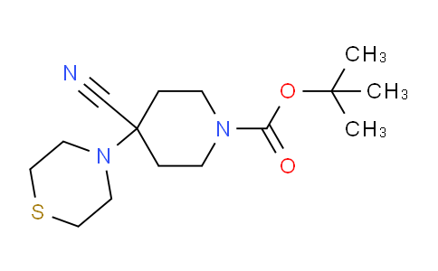 CAS No. 1706460-93-6, tert-Butyl 4-cyano-4-thiomorpholinopiperidine-1-carboxylate