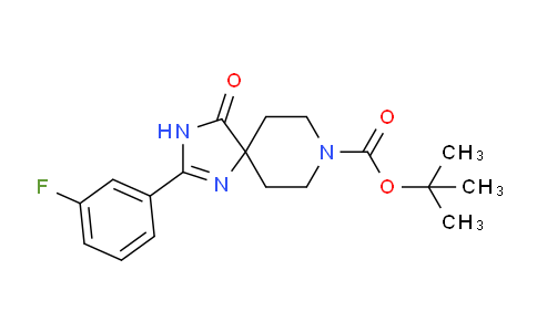CAS No. 1707361-64-5, tert-Butyl 2-(3-fluorophenyl)-4-oxo-1,3,8-triazaspiro[4.5]dec-1-ene-8-carboxylate