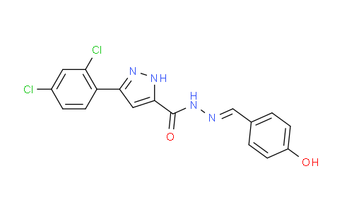 CAS No. 1285681-86-8, (E)-3-(2,4-Dichlorophenyl)-N'-(4-hydroxybenzylidene)-1H-pyrazole-5-carbohydrazide
