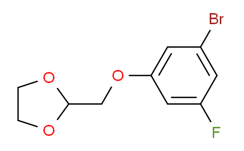 CAS No. 1443335-23-6, 2-((3-Bromo-5-fluorophenoxy)methyl)-1,3-dioxolane