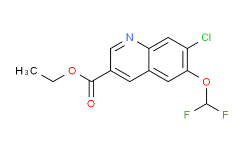 CAS No. 1443285-97-9, Ethyl 7-chloro-6-(difluoromethoxy)quinoline-3-carboxylate