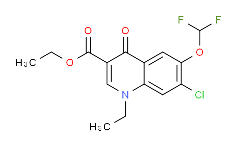 CAS No. 1443288-56-9, Ethyl 7-chloro-6-(difluoromethoxy)-1-ethyl-4-oxo-1,4-dihydroquinoline-3-carboxylate