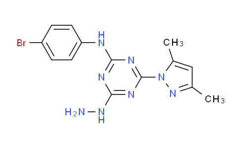 CAS No. 1158450-00-0, N-(4-Bromophenyl)-4-(3,5-dimethyl-1H-pyrazol-1-yl)-6-hydrazinyl-1,3,5-triazin-2-amine