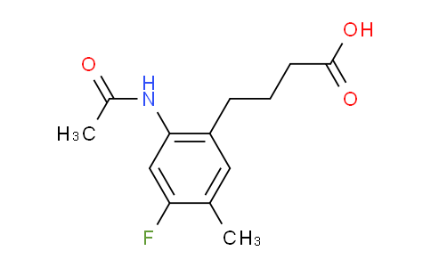 CAS No. 182182-28-1, 4-(2-Acetamido-4-fluoro-5-methylphenyl)butanoic Acid