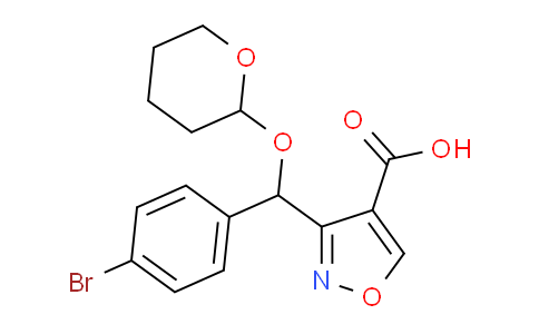 CAS No. 2006277-37-6, 3-[(4-Bromophenyl)[(2-tetrahydropyranyl)oxy]methyl]isoxazole-4-carboxylic Acid