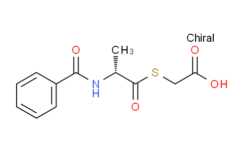 CAS No. 138079-74-0, (R)-2-((2-Benzamidopropanoyl)thio)acetic acid