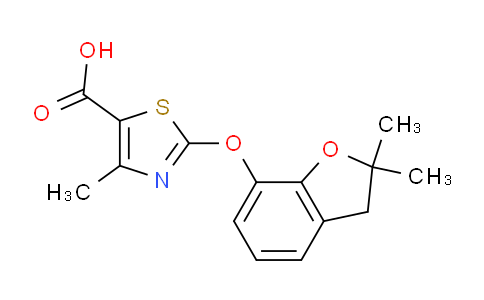 CAS No. 1219553-56-6, 2-((2,2-Dimethyl-2,3-dihydrobenzofuran-7-yl)oxy)-4-methylthiazole-5-carboxylic acid