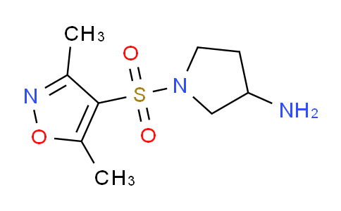 CAS No. 1247658-15-6, 1-((3,5-Dimethylisoxazol-4-yl)sulfonyl)pyrrolidin-3-amine