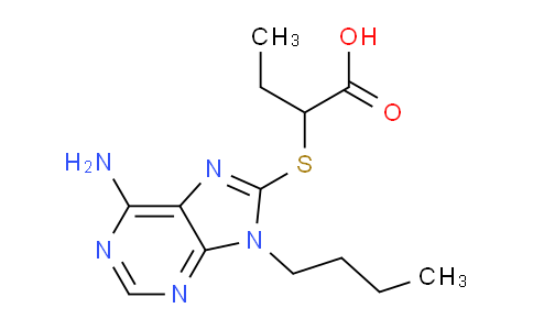 CAS No. 1416347-33-5, 2-((6-Amino-9-butyl-9H-purin-8-yl)thio)butanoic acid