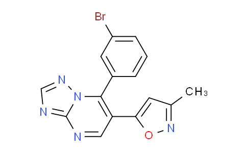 CAS No. 1416374-63-4, 5-(7-(3-Bromophenyl)-[1,2,4]triazolo[1,5-a]pyrimidin-6-yl)-3-methylisoxazole