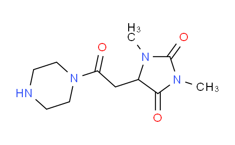 CAS No. 1009673-49-7, 1,3-Dimethyl-5-(2-oxo-2-(piperazin-1-yl)ethyl)imidazolidine-2,4-dione