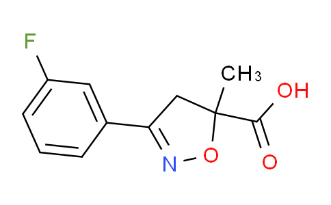 CAS No. 1326815-03-5, 3-(3-Fluorophenyl)-5-methyl-4,5-dihydroisoxazole-5-carboxylic acid