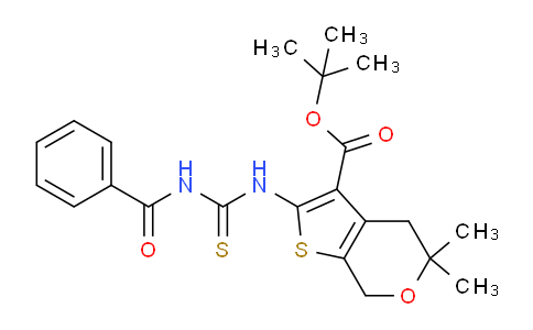 CAS No. 1422057-39-3, tert-Butyl 2-(3-benzoylthioureido)-5,5-dimethyl-5,7-dihydro-4H-thieno[2,3-c]pyran-3-carboxylate