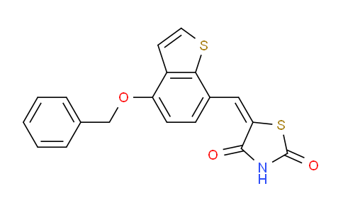 CAS No. 213455-37-9, 5-((4-(Benzyloxy)benzo[b]thiophen-7-yl)methylene)thiazolidine-2,4-dione