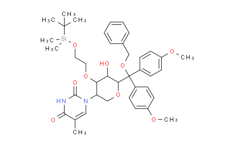 CAS No. 1956306-32-3, 1-(6-((Benzyloxy)bis(4-methoxyphenyl)methyl)-4-(2-((tert-butyldimethylsilyl)oxy)ethoxy)-5-hydroxytetrahydro-2H-pyran-3-yl)-5-methylpyrimidine-2,4(1H,3H)-dione