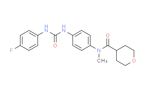 CAS No. 1956323-92-4, N-(4-(3-(4-Fluorophenyl)ureido)phenyl)-N-methyltetrahydro-2H-pyran-4-carboxamide