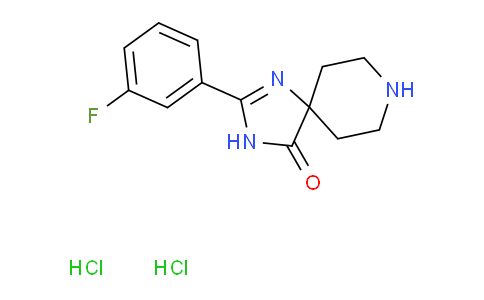 CAS No. 1779128-13-0, 2-(3-Fluorophenyl)-1,3,8-triazaspiro[4.5]dec-1-en-4-one dihydrochloride