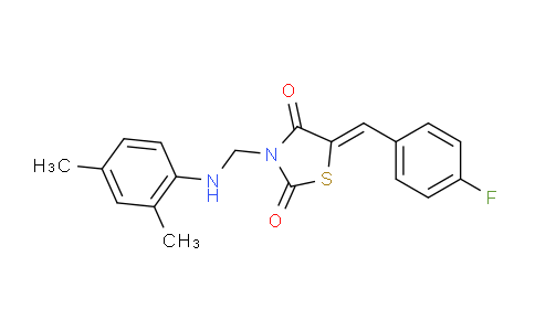 CAS No. 313663-12-6, 3-(((2,4-Dimethylphenyl)amino)methyl)-5-(4-fluorobenzylidene)thiazolidine-2,4-dione