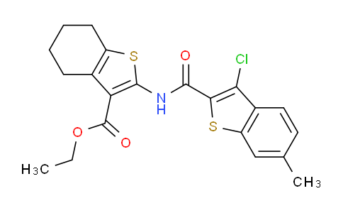 CAS No. 314022-54-3, Ethyl 2-(3-chloro-6-methylbenzo[b]thiophene-2-carboxamido)-4,5,6,7-tetrahydrobenzo[b]thiophene-3-carboxylate