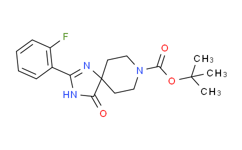 CAS No. 1774896-08-0, tert-Butyl 2-(2-fluorophenyl)-4-oxo-1,3,8-triazaspiro[4.5]dec-1-ene-8-carboxylate