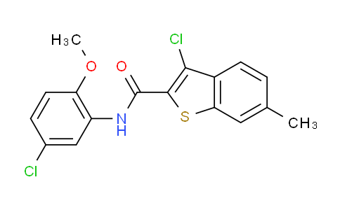 CAS No. 312938-94-6, 3-Chloro-N-(5-chloro-2-methoxyphenyl)-6-methylbenzo[b]thiophene-2-carboxamide