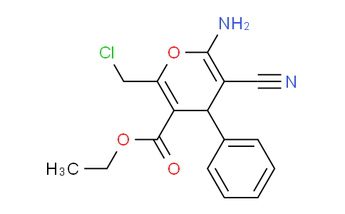 CAS No. 340808-52-8, Ethyl 6-amino-2-(chloromethyl)-5-cyano-4-phenyl-4H-pyran-3-carboxylate