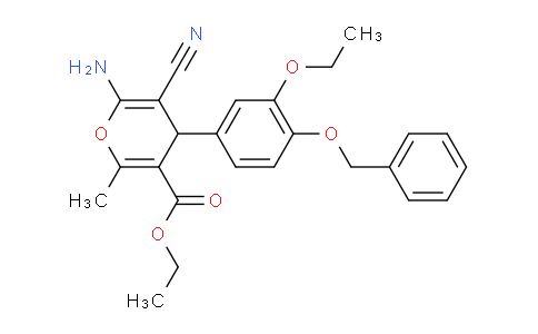 CAS No. 337498-93-8, Ethyl 6-amino-4-(4-(benzyloxy)-3-ethoxyphenyl)-5-cyano-2-methyl-4H-pyran-3-carboxylate