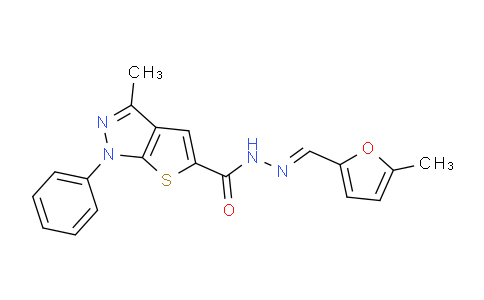 DY812459 | 332922-34-6 | 3-Methyl-N'-((5-methylfuran-2-yl)methylene)-1-phenyl-1H-thieno[2,3-c]pyrazole-5-carbohydrazide