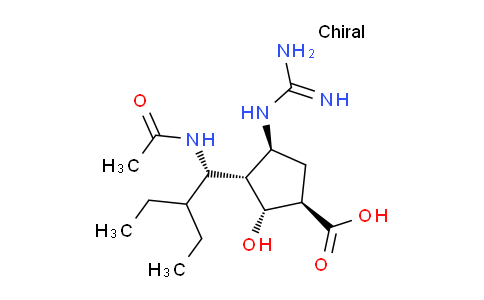 CAS No. 229614-56-6, Rel-(1R,2R,3S,4S)-3-((S)-1-acetamido-2-ethylbutyl)-4-guanidino-2-hydroxycyclopentanecarboxylic acid