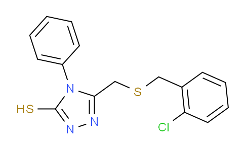 CAS No. 446052-36-4, 5-(((2-Chlorobenzyl)thio)methyl)-4-phenyl-4H-1,2,4-triazole-3-thiol