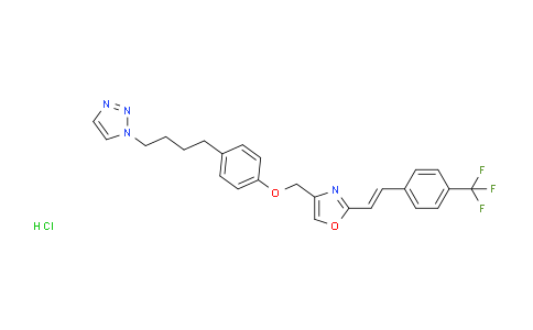 CAS No. 391202-06-5, 4-((4-(4-(1H-1,2,3-Triazol-1-yl)butyl)phenoxy)methyl)-2-(4-(trifluoromethyl)styryl)oxazole hydrochloride
