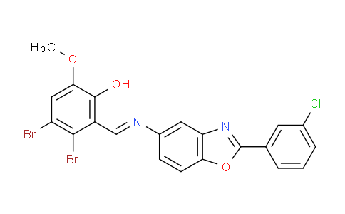 MC812720 | 330564-04-0 | 3,4-Dibromo-2-(((2-(3-chlorophenyl)benzo[d]oxazol-5-yl)imino)methyl)-6-methoxyphenol