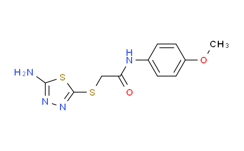 CAS No. 332114-18-8, 2-((5-Amino-1,3,4-thiadiazol-2-yl)thio)-N-(4-methoxyphenyl)acetamide