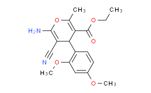 CAS No. 332177-15-8, Ethyl 6-amino-5-cyano-4-(2,4-dimethoxyphenyl)-2-methyl-4H-pyran-3-carboxylate