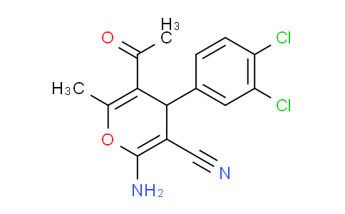 CAS No. 332177-37-4, 5-Acetyl-2-amino-4-(3,4-dichlorophenyl)-6-methyl-4H-pyran-3-carbonitrile