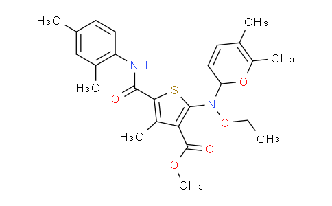 CAS No. 505095-89-6, Methyl 2-((5,6-dimethyl-2H-pyran-2-yl)(ethoxy)amino)-5-((2,4-dimethylphenyl)carbamoyl)-4-methylthiophene-3-carboxylate
