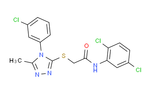 CAS No. 335400-06-1, 2-((4-(3-Chlorophenyl)-5-methyl-4H-1,2,4-triazol-3-yl)thio)-N-(2,5-dichlorophenyl)acetamide